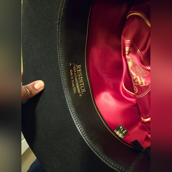 Resistol Texas Ranger  Black Hat XXX Premium Wool Size 7 3/8- 59 - Picture 4 of 16